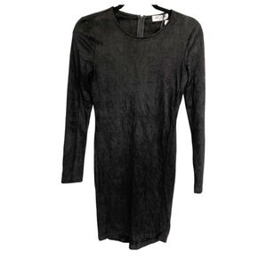 Lost Muse black suede like long sleeve body con size 8 ladies dress.